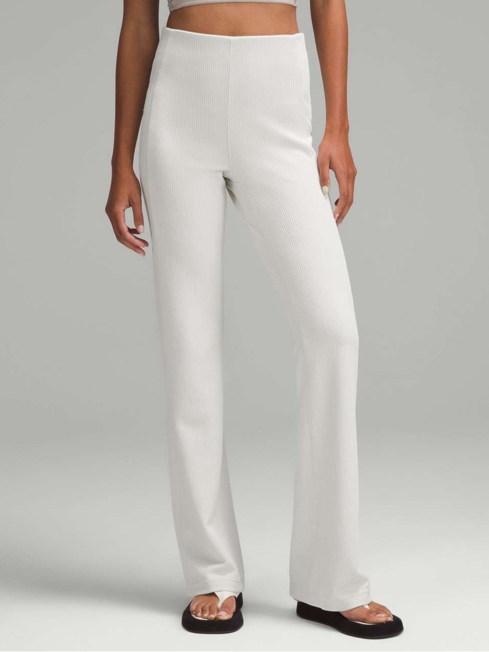 lululemon Ribbed Softstreme Flared Pant in Bone